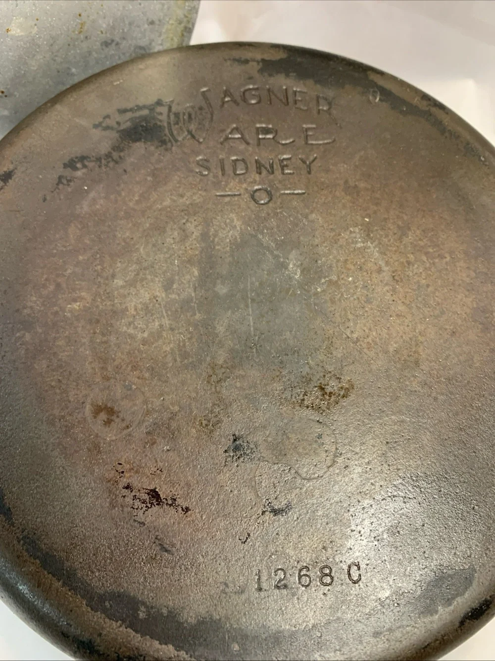 VTG WAGNER WARE SIDNEY O 1268 C CAST IRON DUTCH OVEN + LID BAIL HANDLE 1924 - 35